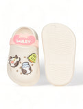Animal Applique Anti-Slip Clogs - Cream