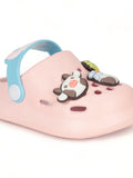 Animal Applique Anti-Slip Clogs - Pink