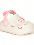 Rabbit Applique Anti-Slip Clogs - Cream