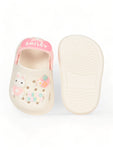 Rabbit Applique Anti-Slip Clogs - Cream