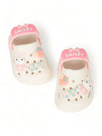 Rabbit Applique Anti-Slip Clogs - Cream