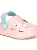 Rabbit Applique Anti-Slip Clogs - Pink