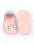 Rabbit Applique Anti-Slip Clogs - Pink