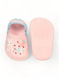 Rabbit Applique Anti-Slip Clogs - Pink