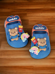 Bear Applique Anti-Slip Clogs - Navy Blue