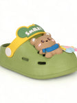 Bear Applique Anti-Slip Clogs - Green