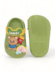 Bear Applique Anti-Slip Clogs - Green