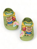 Bear Applique Anti-Slip Clogs - Green