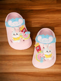 Rabbit Applique Anti-Slip Clogs - Pink