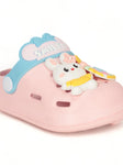 Rabbit Applique Anti-Slip Clogs - Pink