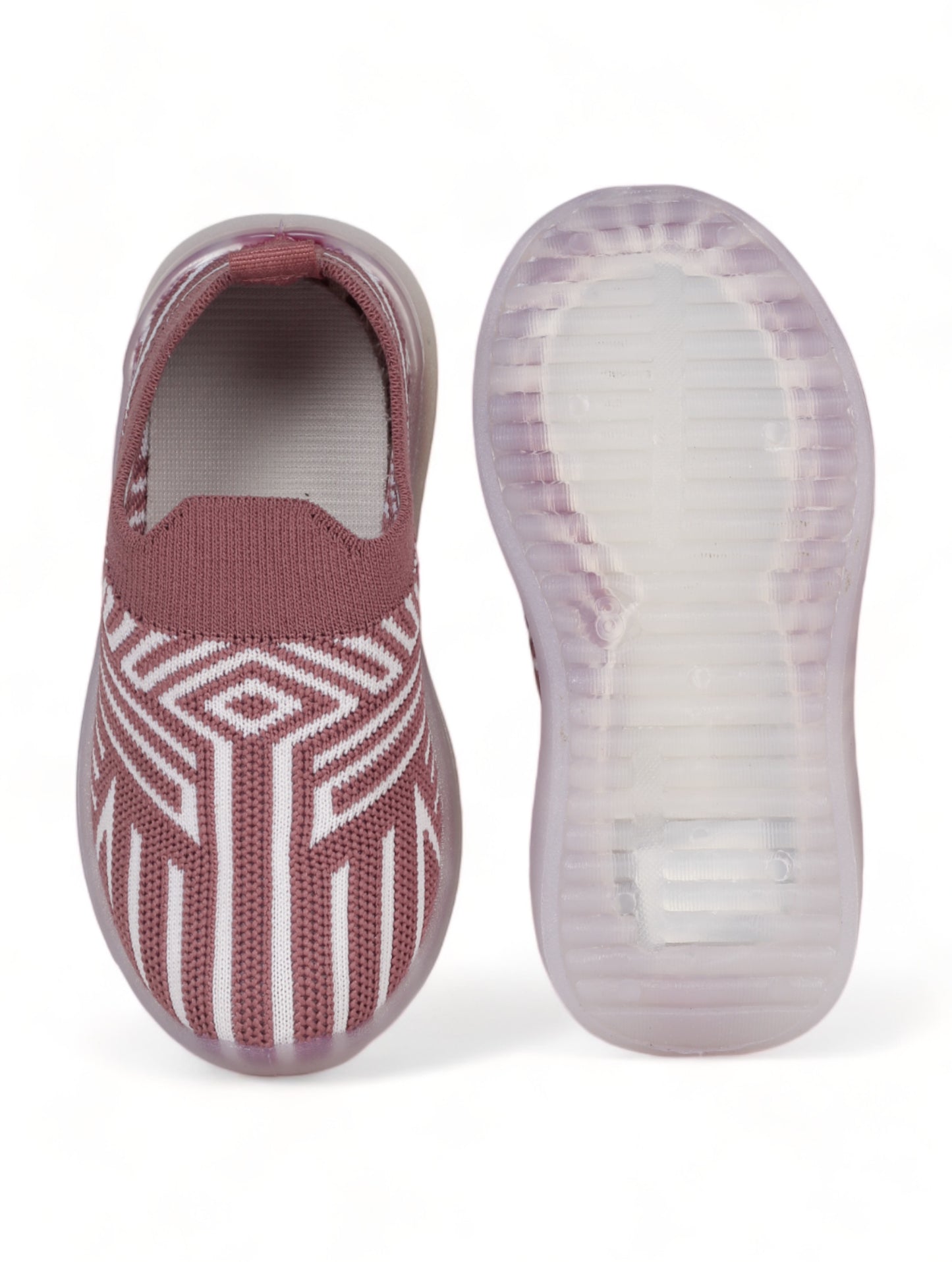 Unisex Casual Slip On Shoes With Led Light - Mauve