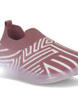 Unisex Casual Slip On Shoes With Led Light - Mauve