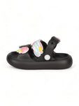 Rabbit Applique Anti-Slip Sandal - Black