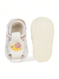 Booties with Velcro Closure & Character Applique - Cream