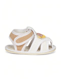 Booties with Velcro Closure & Character Applique - Cream