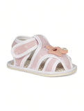 Booties with Velcro Closure & Character Applique - Pink