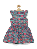 Printed Cotton Frock - Green