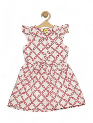 Printed Cotton Frock - White