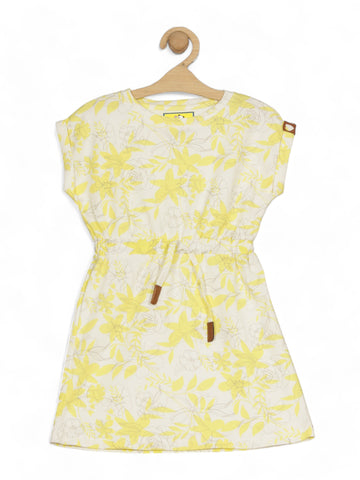 Floral Print Frock - Yellow