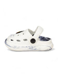 Marble Look Ice Cream Applique Anti-Slip Clogs - White