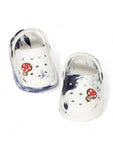 Marble Look Mushroom Applique Anti-Slip Clogs - White