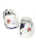 Marble Look Mushroom Applique Anti-Slip Clogs - White