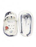 Marble Look Mushroom Applique Anti-Slip Clogs - White