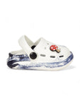 Marble Look Mushroom Applique Anti-Slip Clogs - White