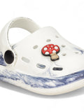 Marble Look Mushroom Applique Anti-Slip Clogs - White