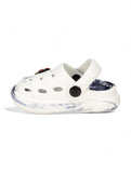 Marble Look Mushroom Applique Anti-Slip Clogs - White