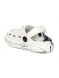 Marble Look Mushroom Applique Anti-Slip Clogs - White