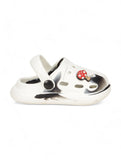 Marble Look Mushroom Applique Anti-Slip Clogs - White