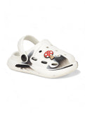 Marble Look Mushroom Applique Anti-Slip Clogs - White