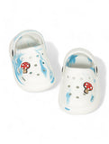 Marble Look Mushroom Applique Anti-Slip Clogs - White