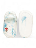 Marble Look Mushroom Applique Anti-Slip Clogs - White