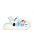 Marble Look Mushroom Applique Anti-Slip Clogs - White