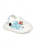 Marble Look Mushroom Applique Anti-Slip Clogs - White