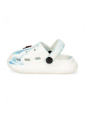 Marble Look Mushroom Applique Anti-Slip Clogs - White