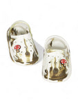 Marble Look Mushroom Applique Anti-Slip Clogs - White