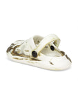 Marble Look Mushroom Applique Anti-Slip Clogs - White