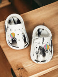 Marble Look Hot Air Balloon Applique Anti-Slip Clogs - White