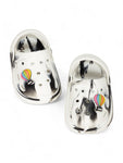 Marble Look Hot Air Balloon Applique Anti-Slip Clogs - White