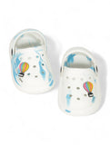 Marble Look Hot Air Balloon Applique Anti-Slip Clogs - White