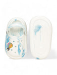 Marble Look Hot Air Balloon Applique Anti-Slip Clogs - White