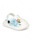 Marble Look Hot Air Balloon Applique Anti-Slip Clogs - White