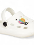 Hot Air Balloon Applique Anti-Slip Clogs - White
