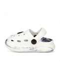 Marble Look Smily Applique Anti-Slip Clogs - White