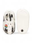 Marble Look Smily Applique Anti-Slip Clogs - White