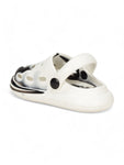 Marble Look Smily Applique Anti-Slip Clogs - White