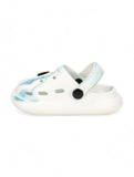 Marble Look Smily Applique Anti-Slip Clogs - White